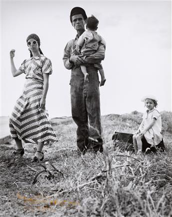 (DOROTHEA LANGE) (1895-1965) A group of 5 promotional photographs, including Migrant Mother, accompanied by the publication Dorothea La
